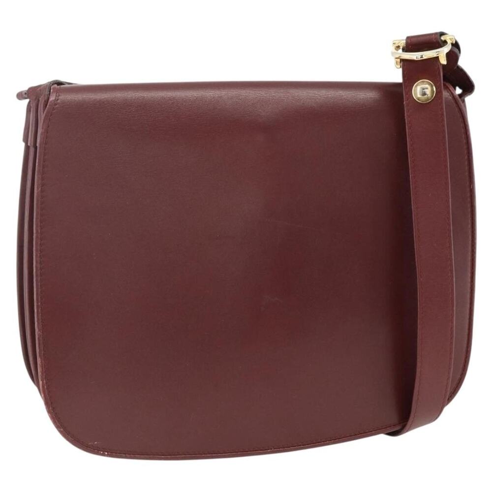 Cartier Leather Must Line Shoulder Bag Bordeaux Gold